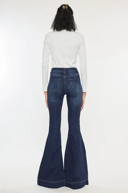 Retro flare high rise jeans