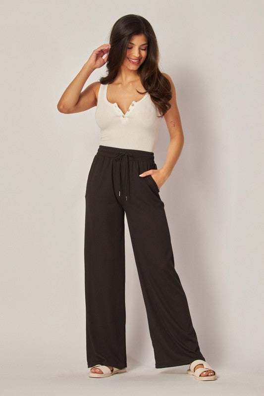 Ribbed Wide Leg Pants