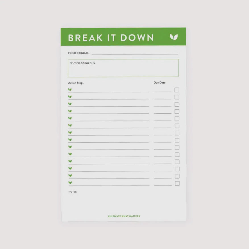 Break it down notepad