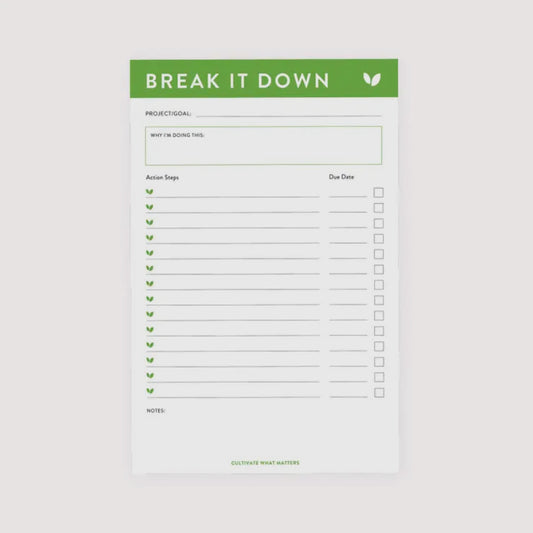 Break it down notepad