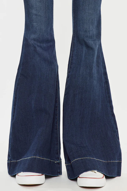 Retro flare high rise jeans