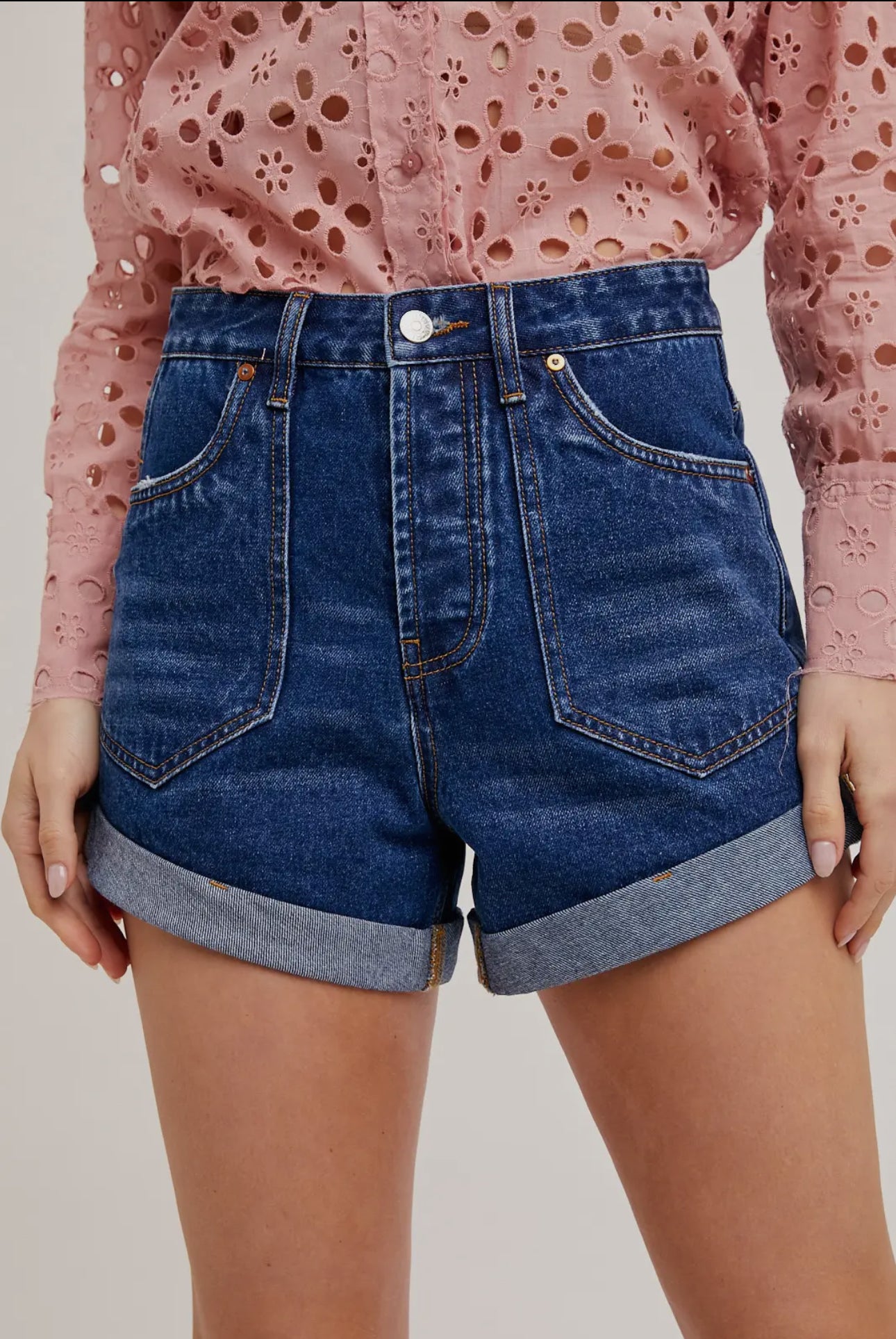 Western denim shorts