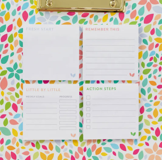 Goal setting sticky notes