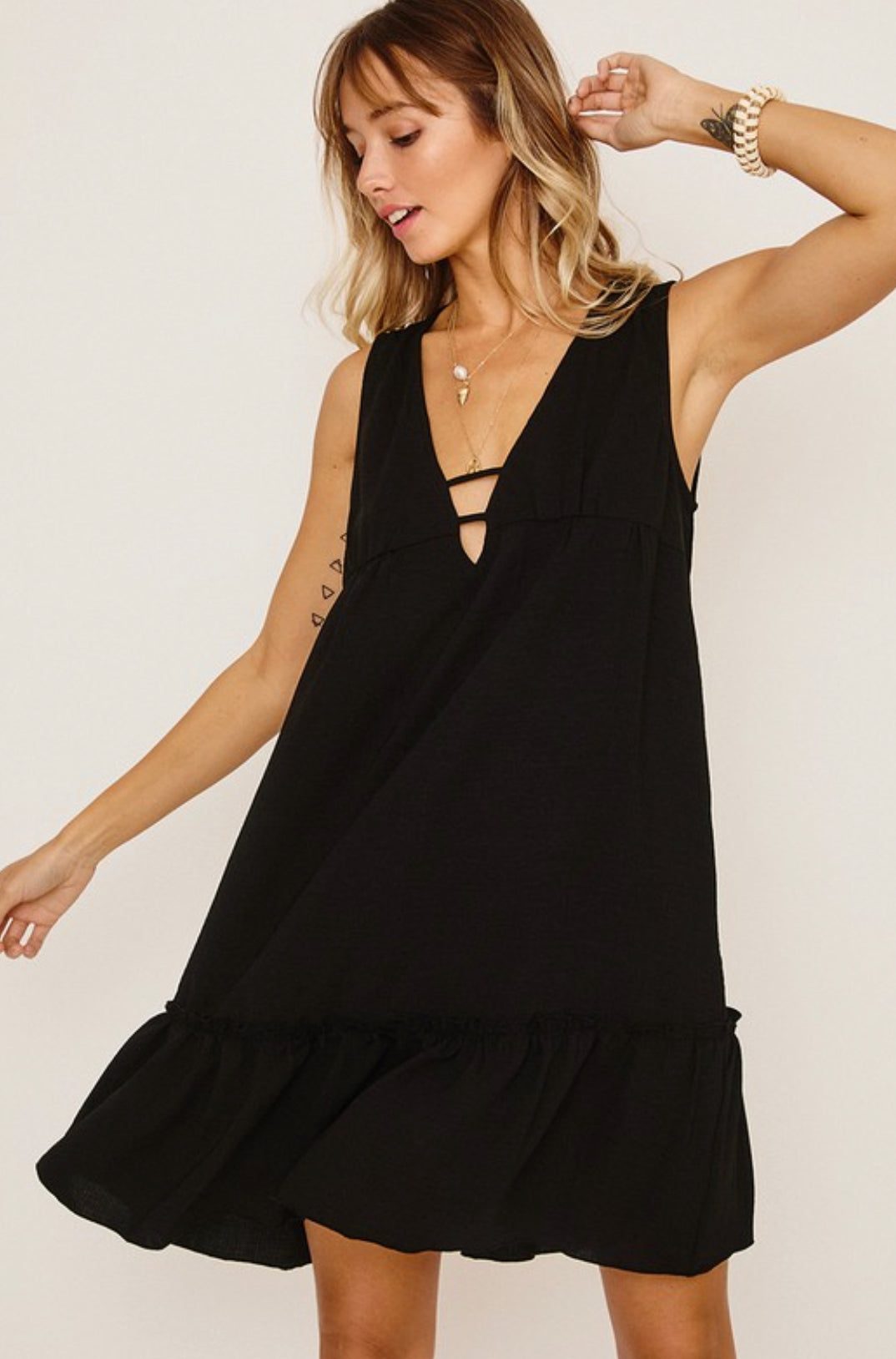 Keepin' You Around Ruffle Hem Dress