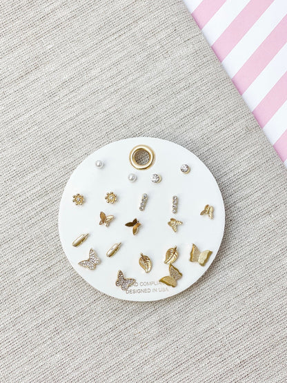 Dainty stud earring set